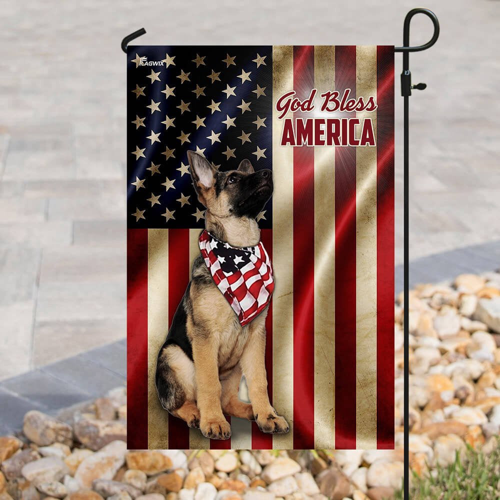 Dog Garden Flags, German Shepherd American US Flag, Dog Flags For House, Dog Owner Gift