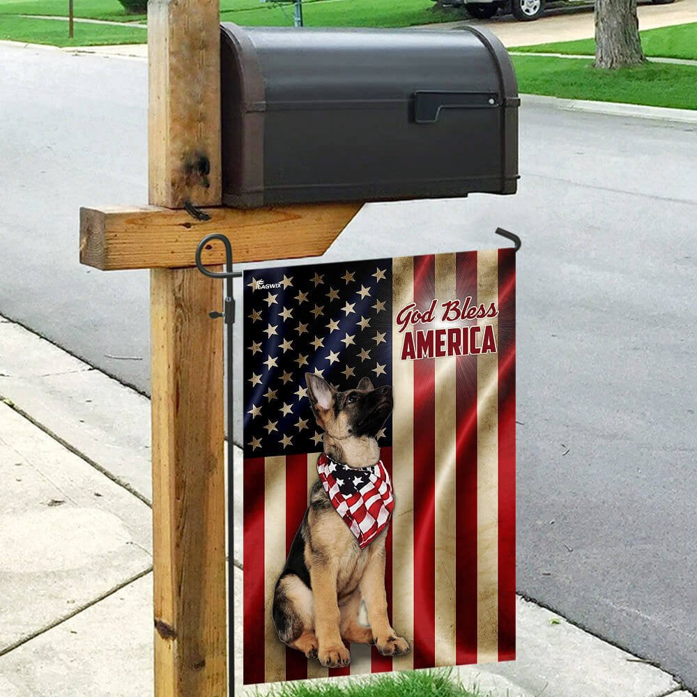 Dog Garden Flags, German Shepherd American US Flag, Dog Flags For House, Dog Owner Gift