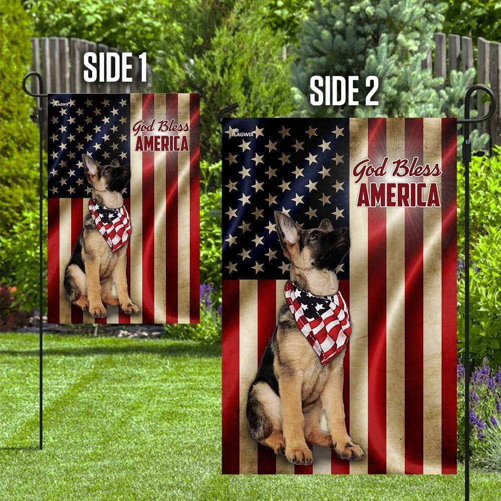 Dog Garden Flags, German Shepherd American US Flag, Dog Flags For House, Dog Owner Gift