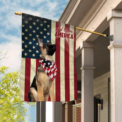 Dog Garden Flags, German Shepherd God Bless House Flag, Dog Flags For House, Dog Owner Gift