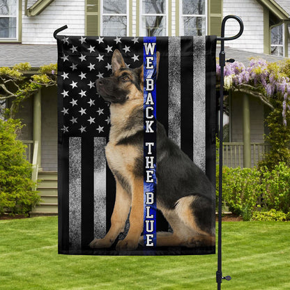 Dog Garden Flags, German Shepherd K-9 We Back the Blue Thin Blue Line Flag, Dog Flags For House, Dog Owner Gift
