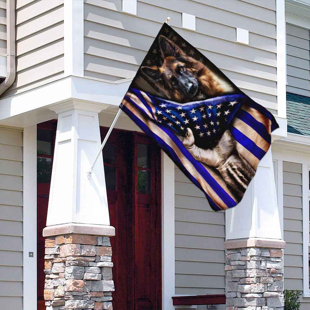 Dog Garden Flags, German Shepherd Police Dog K9 The Thin Blue Line Flag, Dog Flags For House, Dog Owner Gift