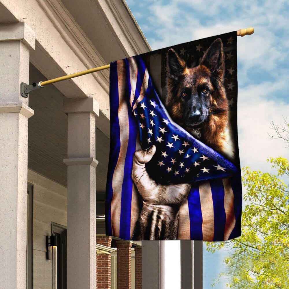 Dog Garden Flags, German Shepherd Police Dog K9 The Thin Blue Line Flag, Dog Flags For House, Dog Owner Gift