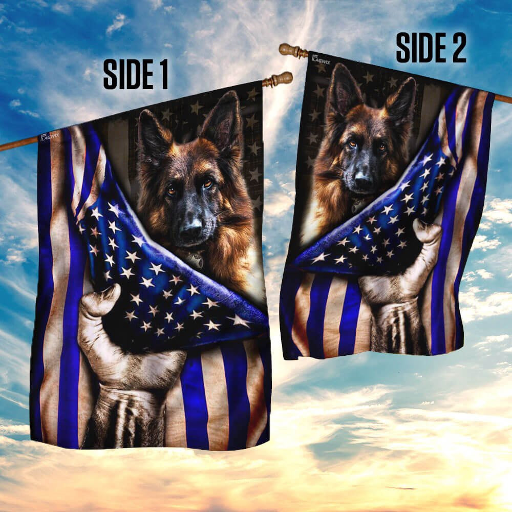 Dog Garden Flags, German Shepherd Police Dog K9 The Thin Blue Line Flag, Dog Flags For House, Dog Owner Gift