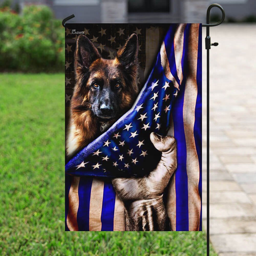 Dog Garden Flags, German Shepherd Police Dog K9 The Thin Blue Line Flag, Dog Flags For House, Dog Owner Gift