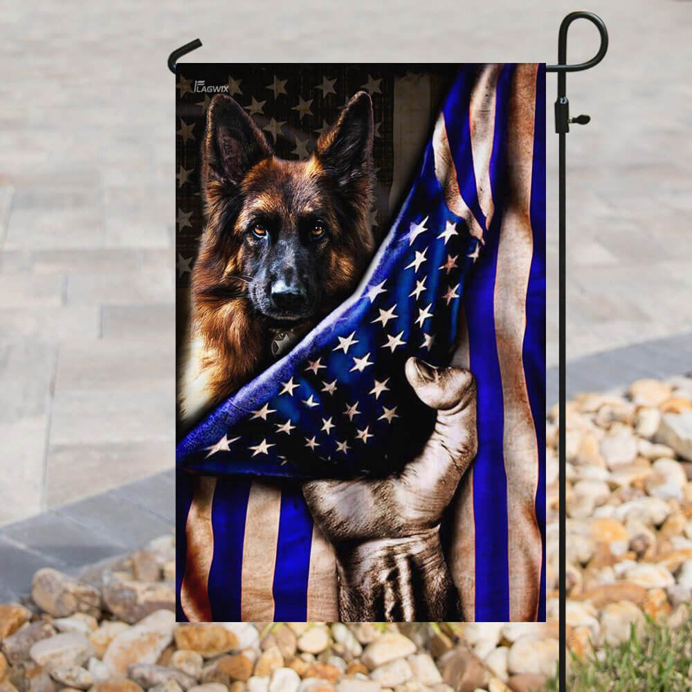 Dog Garden Flags, German Shepherd Police Dog K9 The Thin Blue Line Flag, Dog Flags For House, Dog Owner Gift