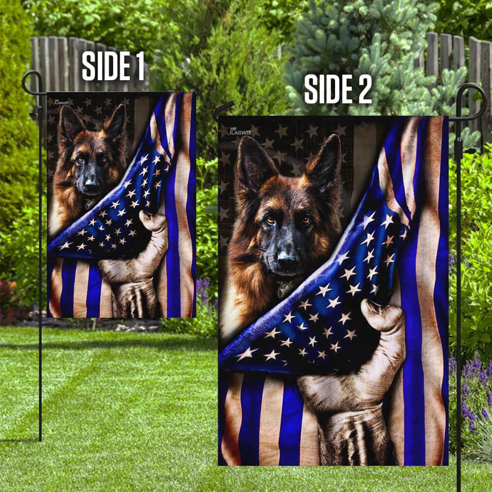 Dog Garden Flags, German Shepherd Police Dog K9 The Thin Blue Line Flag, Dog Flags For House, Dog Owner Gift