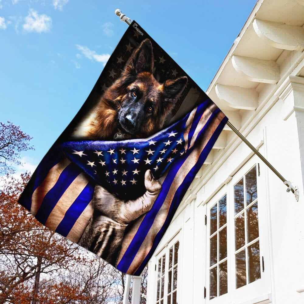 Dog Garden Flags, German Shepherd Police Dog K9 The Thin Blue Line Flag, Dog Flags For House, Dog Owner Gift