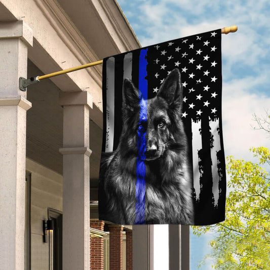 Dog Garden Flags, German Shepherd Police Dog Thin Blue Line K-9 Flag, Dog Flags For House, Dog Owner Gift