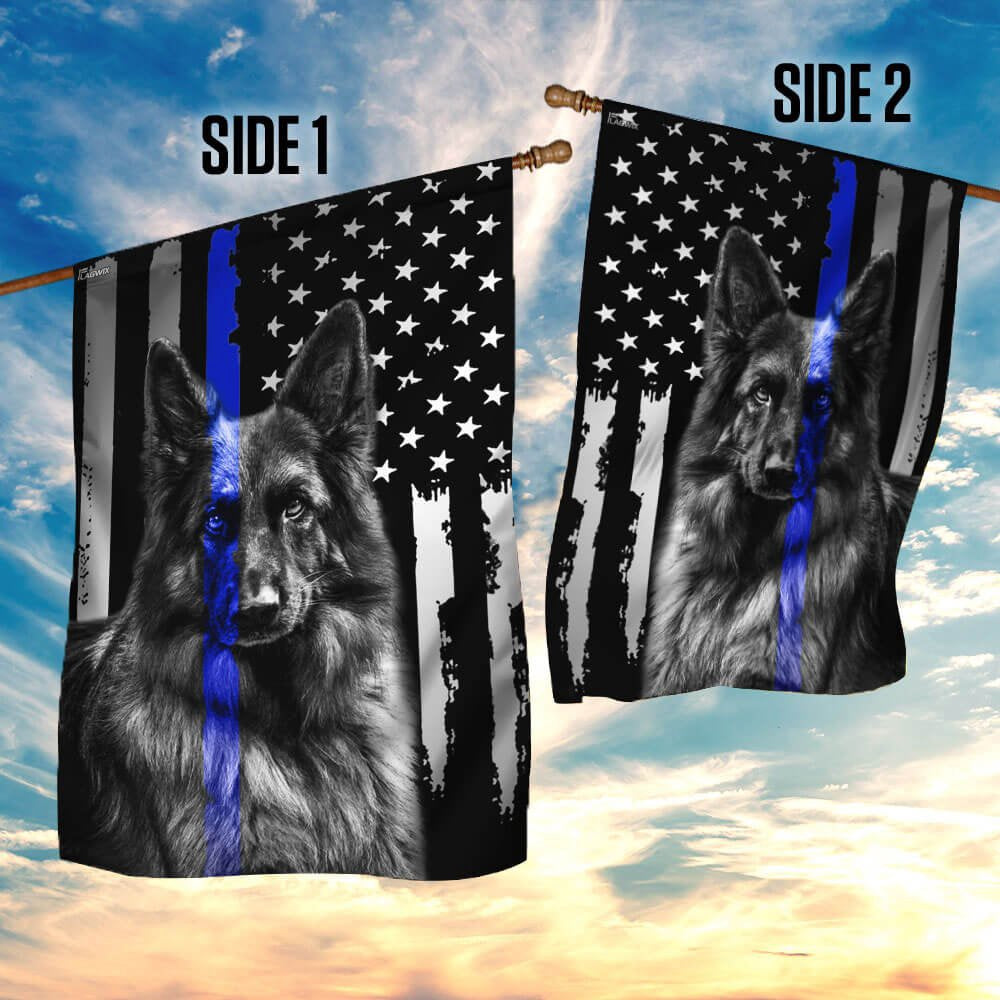 Dog Garden Flags, German Shepherd Police Dog Thin Blue Line K-9 Flag, Dog Flags For House, Dog Owner Gift