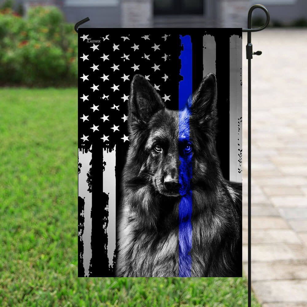 Dog Garden Flags, German Shepherd Police Dog Thin Blue Line K-9 Flag, Dog Flags For House, Dog Owner Gift