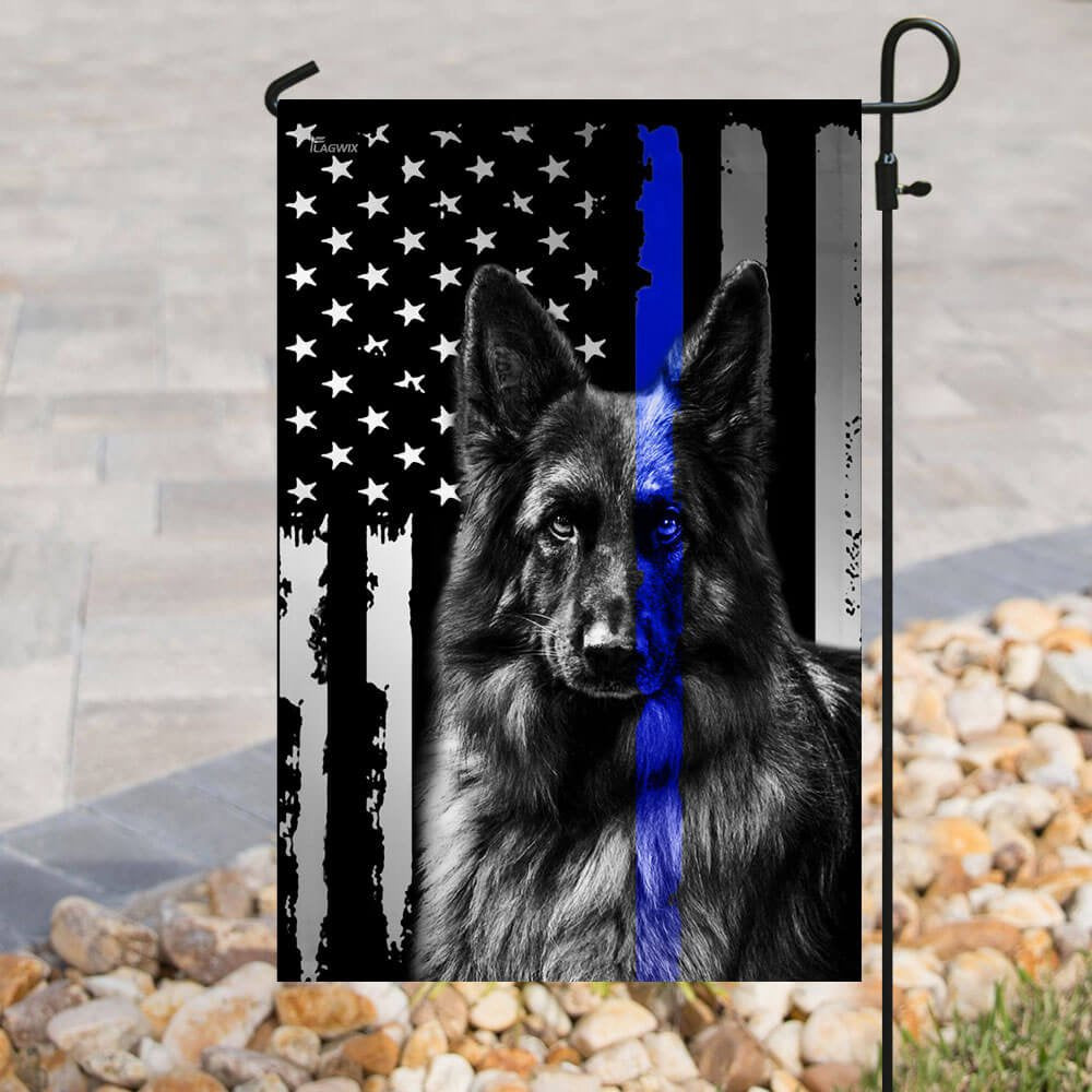 Dog Garden Flags, German Shepherd Police Dog Thin Blue Line K-9 Flag, Dog Flags For House, Dog Owner Gift