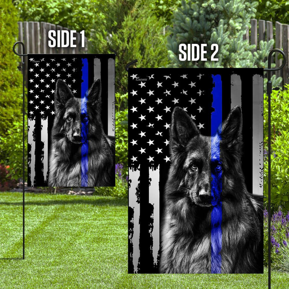 Dog Garden Flags, German Shepherd Police Dog Thin Blue Line K-9 Flag, Dog Flags For House, Dog Owner Gift