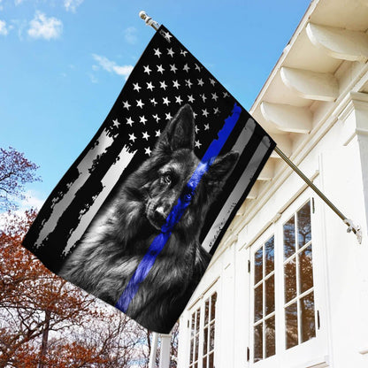 Dog Garden Flags, German Shepherd Police Dog Thin Blue Line K-9 Flag, Dog Flags For House, Dog Owner Gift