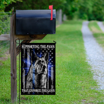 Dog Garden Flags, German Shepherd Supporting the Paws That Enforce the Laws Flag, Dog Flags For House, Dog Owner Gift