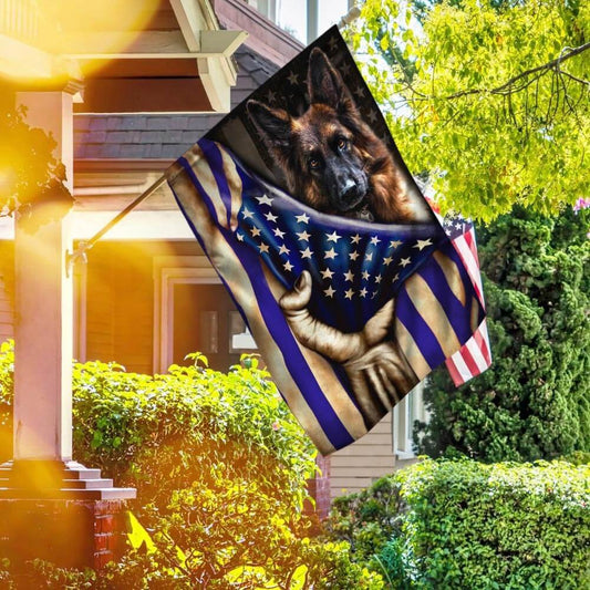 Dog Garden Flags, German Shepherd The Thin Blue Line American Flag, Dog Flags For House, Dog Owner Gift