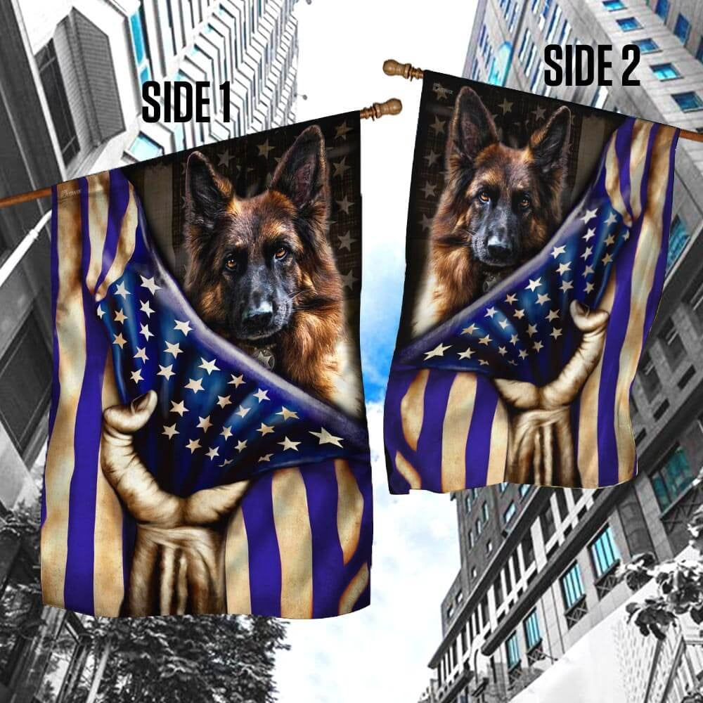 Dog Garden Flags, German Shepherd The Thin Blue Line American Flag, Dog Flags For House, Dog Owner Gift