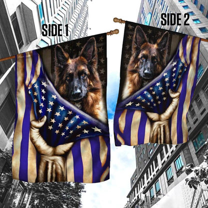 Dog Garden Flags, German Shepherd The Thin Blue Line American Flag, Dog Flags For House, Dog Owner Gift