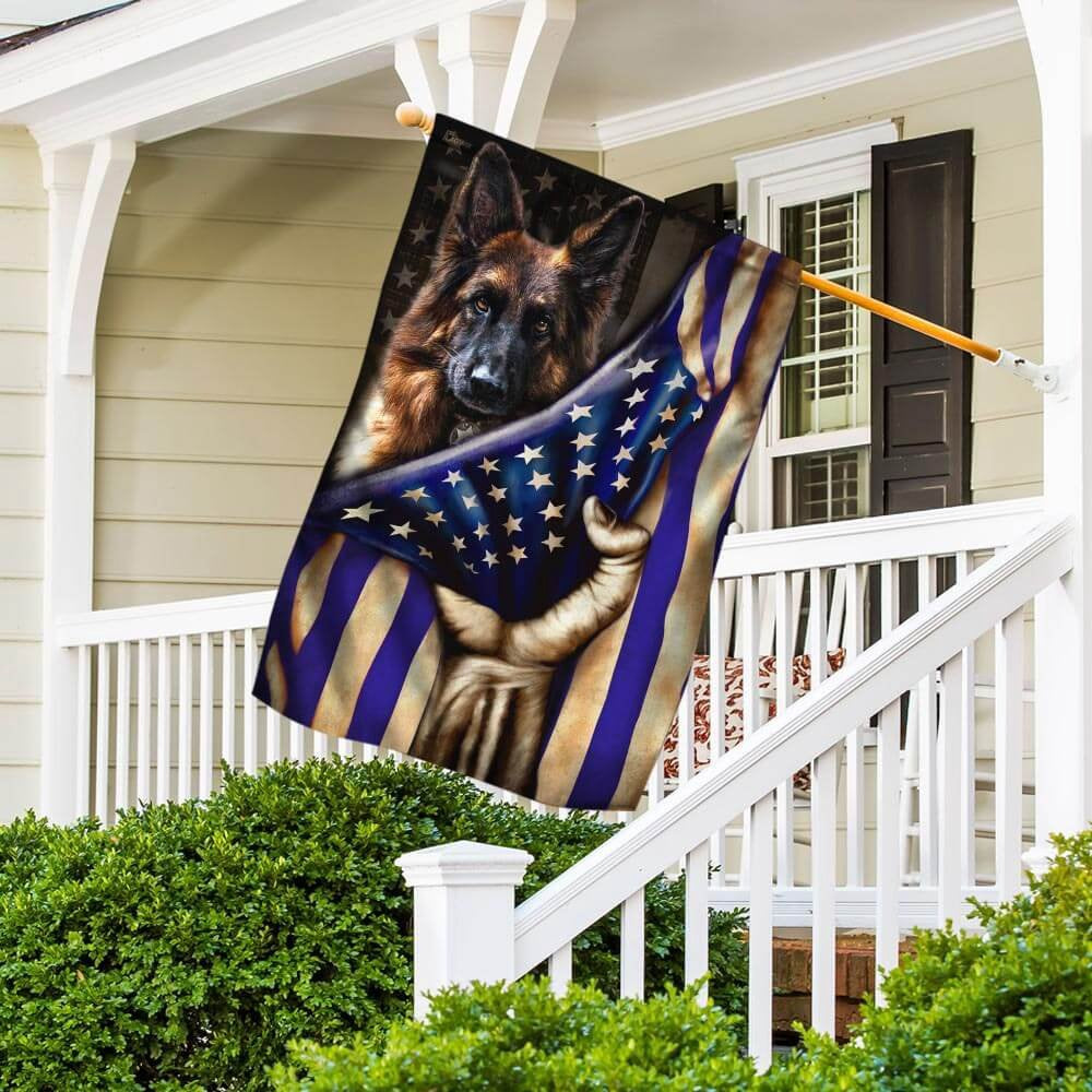 Dog Garden Flags, German Shepherd The Thin Blue Line American Flag, Dog Flags For House, Dog Owner Gift