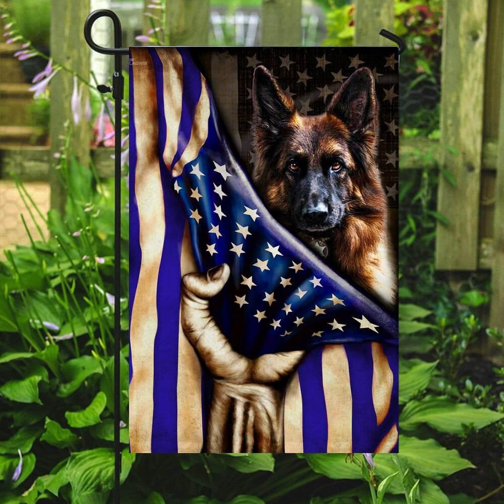 Dog Garden Flags, German Shepherd The Thin Blue Line American Flag, Dog Flags For House, Dog Owner Gift