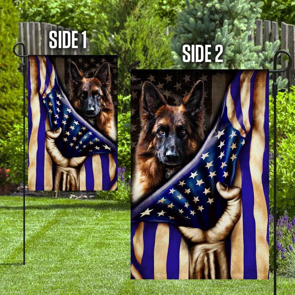 Dog Garden Flags, German Shepherd The Thin Blue Line American Flag, Dog Flags For House, Dog Owner Gift