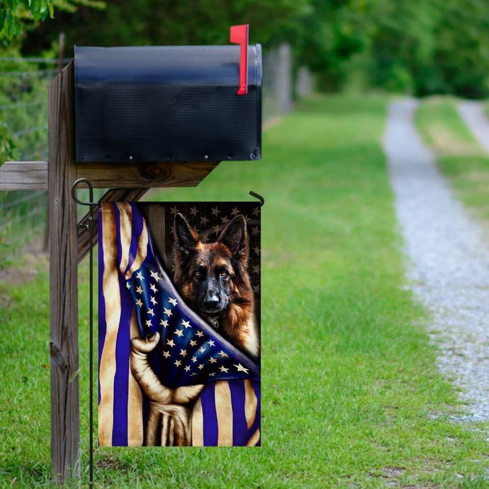 Dog Garden Flags, German Shepherd The Thin Blue Line American Flag, Dog Flags For House, Dog Owner Gift