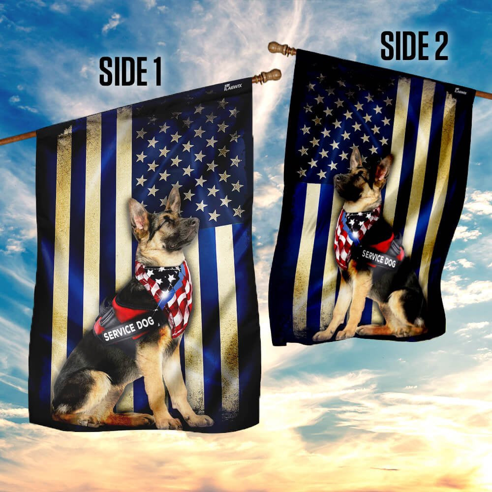 Dog Garden Flags, German Shepherd Thin Blue Line Flag, Dog Flags For House, Dog Owner Gift