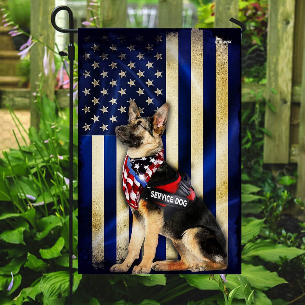 Dog Garden Flags, German Shepherd Thin Blue Line Flag, Dog Flags For House, Dog Owner Gift