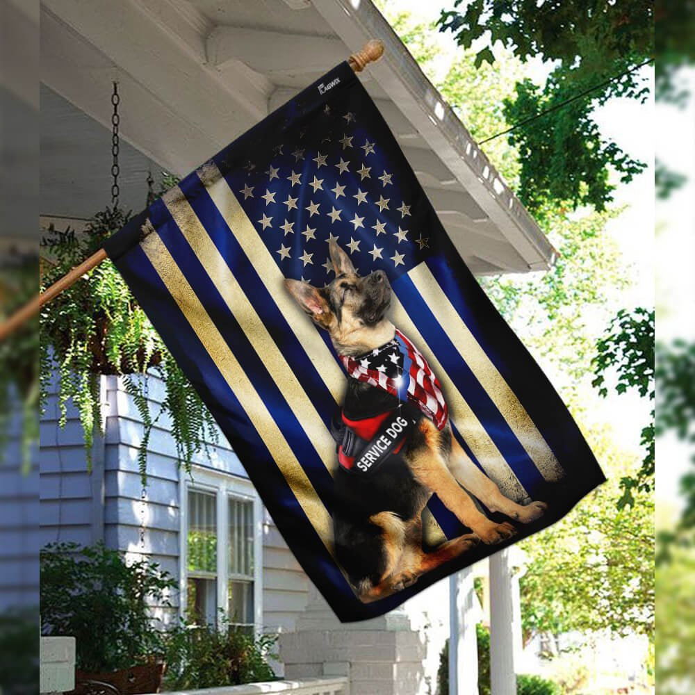 Dog Garden Flags, German Shepherd Thin Blue Line Flag, Dog Flags For House, Dog Owner Gift