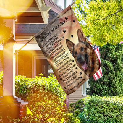 Dog Garden Flags, German Shepherd Waiting At The Door Flag, Dog Flags For House, Dog Owner Gift