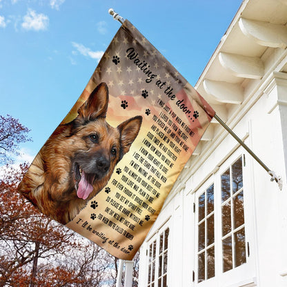Dog Garden Flags, German Shepherd Waiting At The Door Flag, Dog Flags For House, Dog Owner Gift