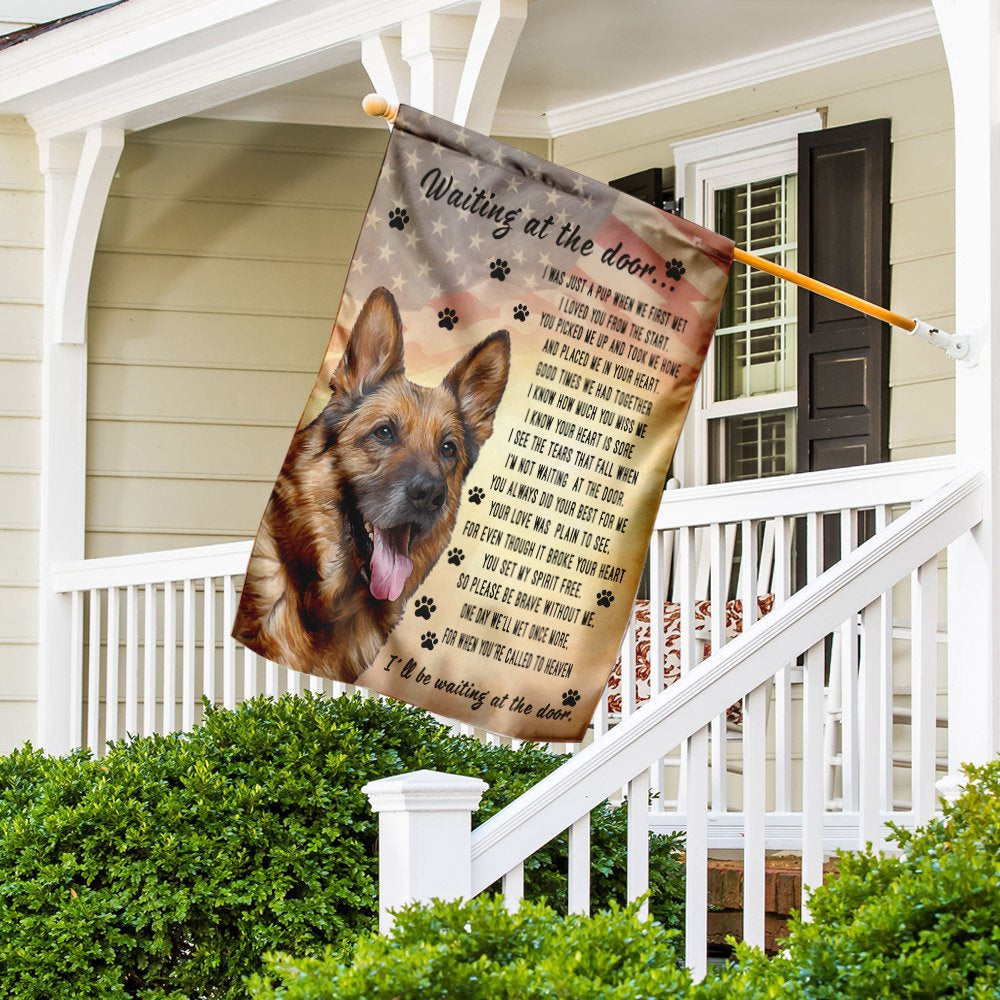Dog Garden Flags, German Shepherd Waiting At The Door Flag, Dog Flags For House, Dog Owner Gift