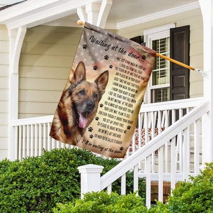 Dog Garden Flags, German Shepherd Waiting At The Door Flag, Dog Flags For House, Dog Owner Gift
