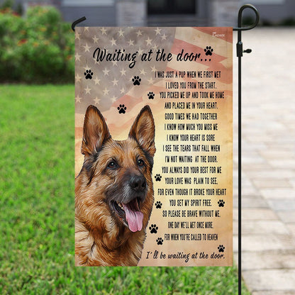 Dog Garden Flags, German Shepherd Waiting At The Door Flag, Dog Flags For House, Dog Owner Gift