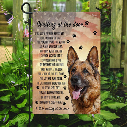 Dog Garden Flags, German Shepherd Waiting At The Door Flag, Dog Flags For House, Dog Owner Gift