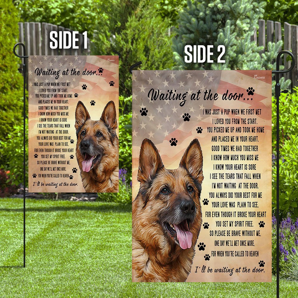 Dog Garden Flags, German Shepherd Waiting At The Door Flag, Dog Flags For House, Dog Owner Gift