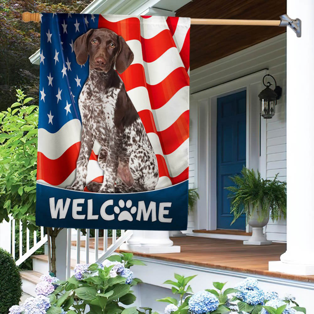 Dog Garden Flags, German Shorthaired Pointer Dog American Flag, Dog Flags For House, Dog Owner Gift