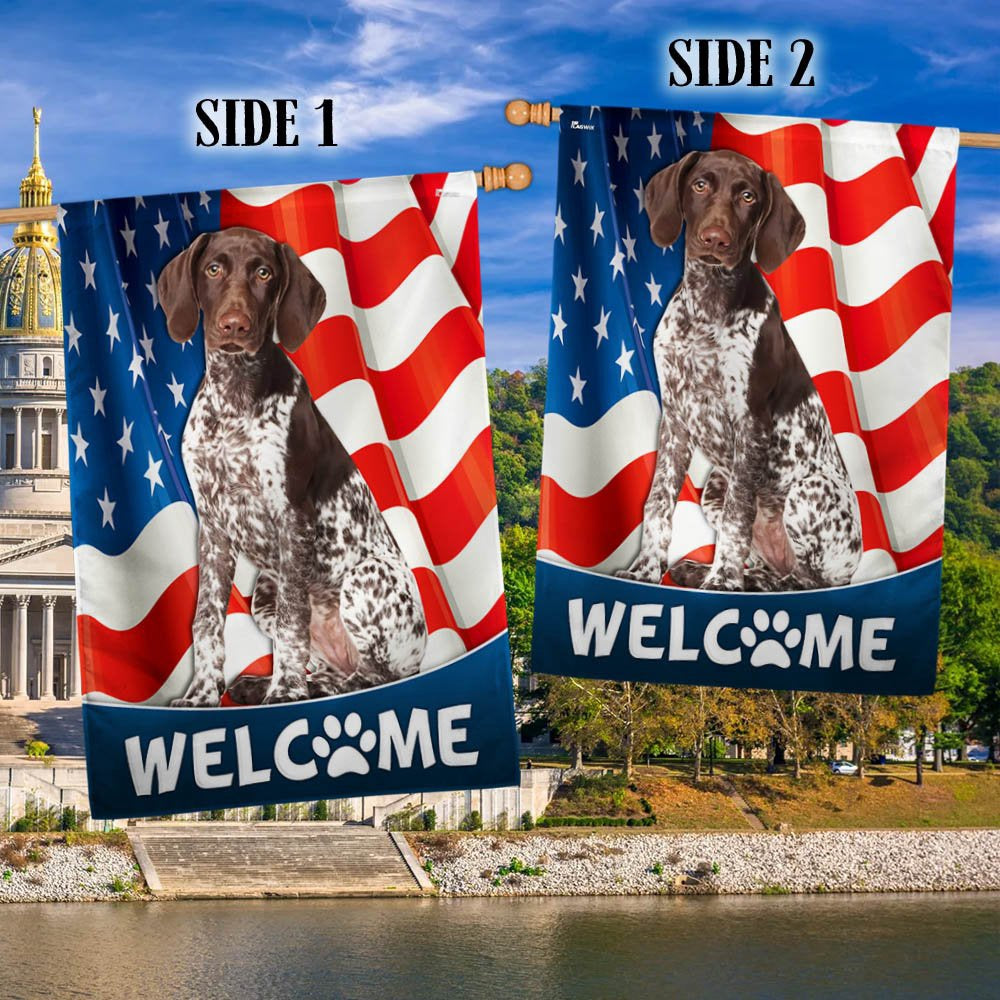 Dog Garden Flags, German Shorthaired Pointer Dog American Flag, Dog Flags For House, Dog Owner Gift