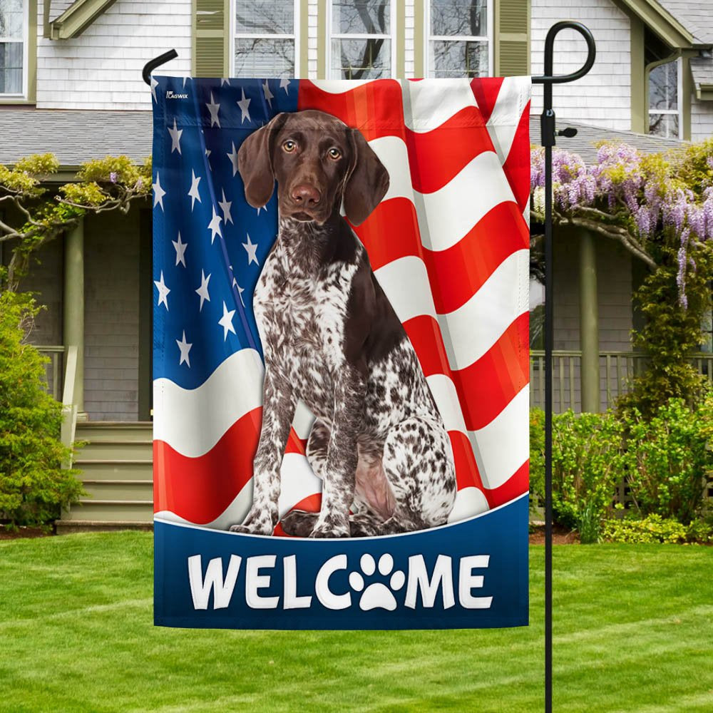 Dog Garden Flags, German Shorthaired Pointer Dog American Flag, Dog Flags For House, Dog Owner Gift