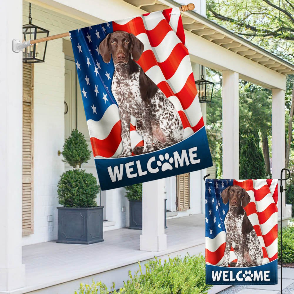 Dog Garden Flags, German Shorthaired Pointer Dog American Flag, Dog Flags For House, Dog Owner Gift