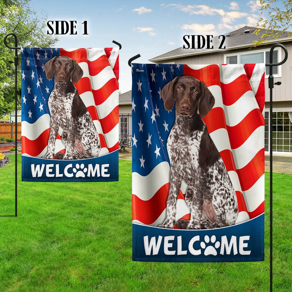 Dog Garden Flags, German Shorthaired Pointer Dog American Flag, Dog Flags For House, Dog Owner Gift