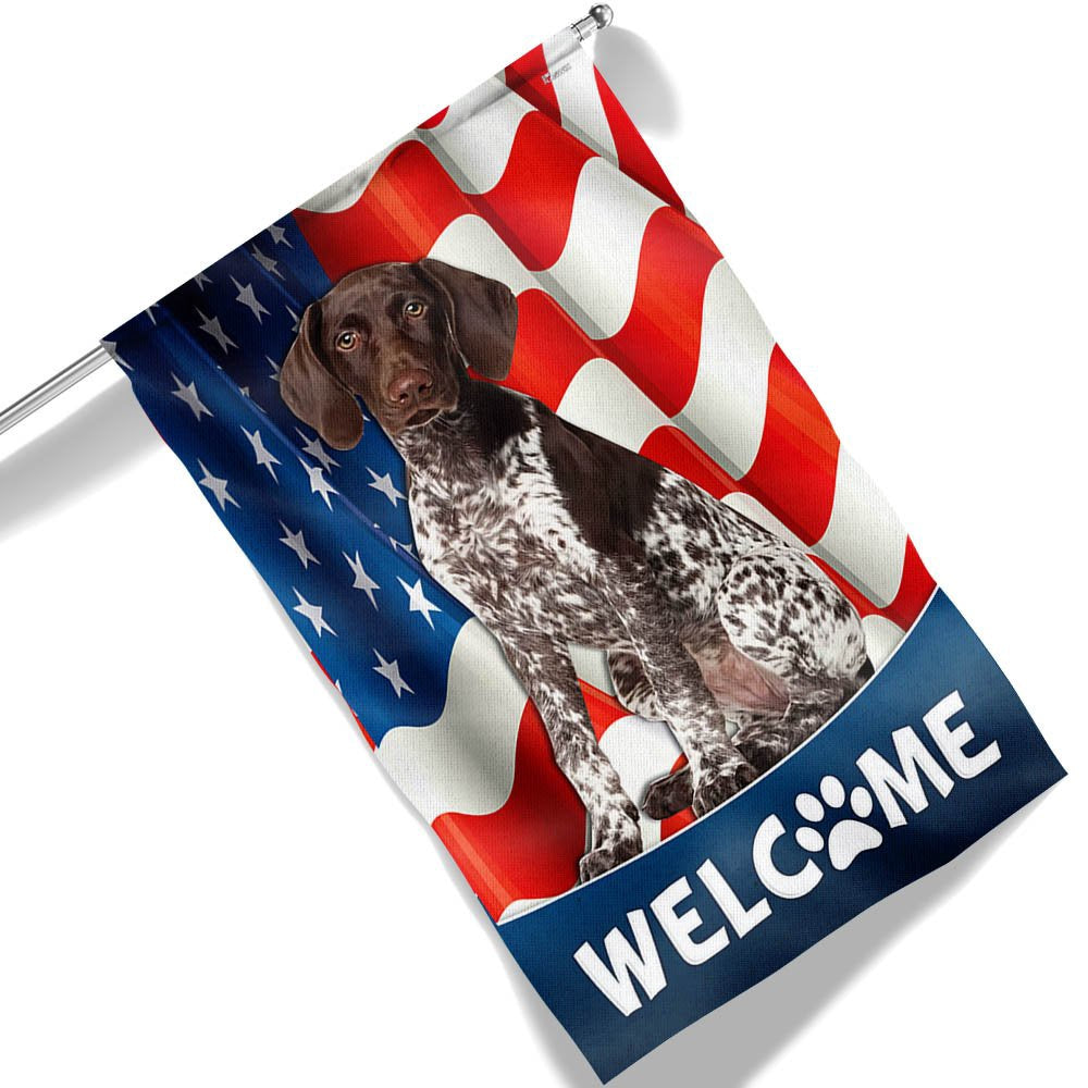 Dog Garden Flags, German Shorthaired Pointer Dog American Flag, Dog Flags For House, Dog Owner Gift