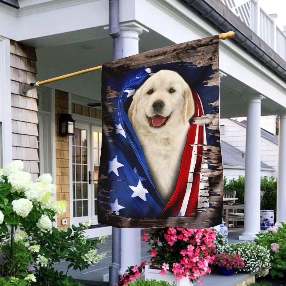 Dog Garden Flags, Golden Retriever American Flag, Dog Flags For House, Dog Owner Gift