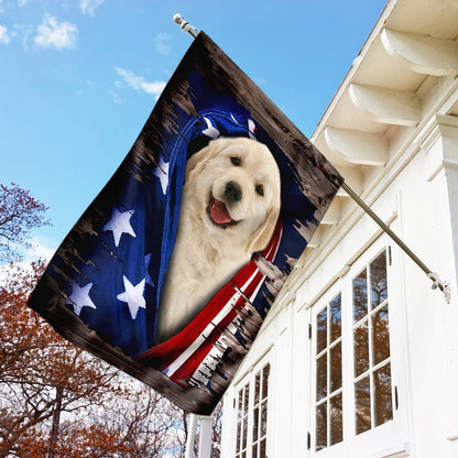 Dog Garden Flags, Golden Retriever American Flag, Dog Flags For House, Dog Owner Gift