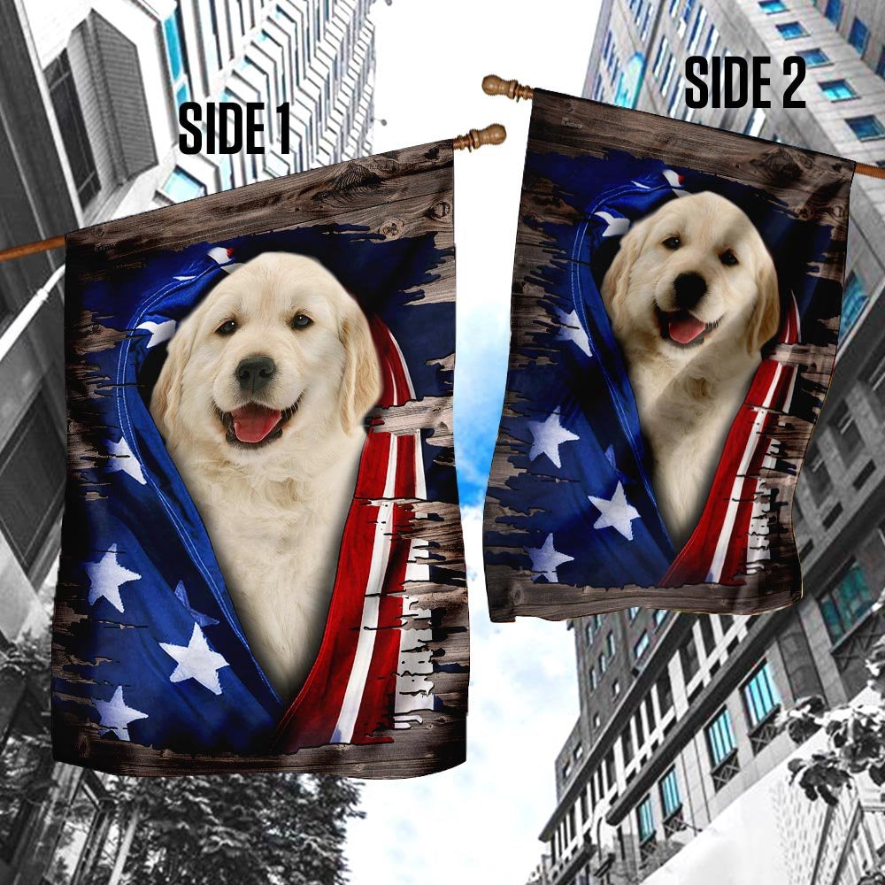 Dog Garden Flags, Golden Retriever American Flag, Dog Flags For House, Dog Owner Gift