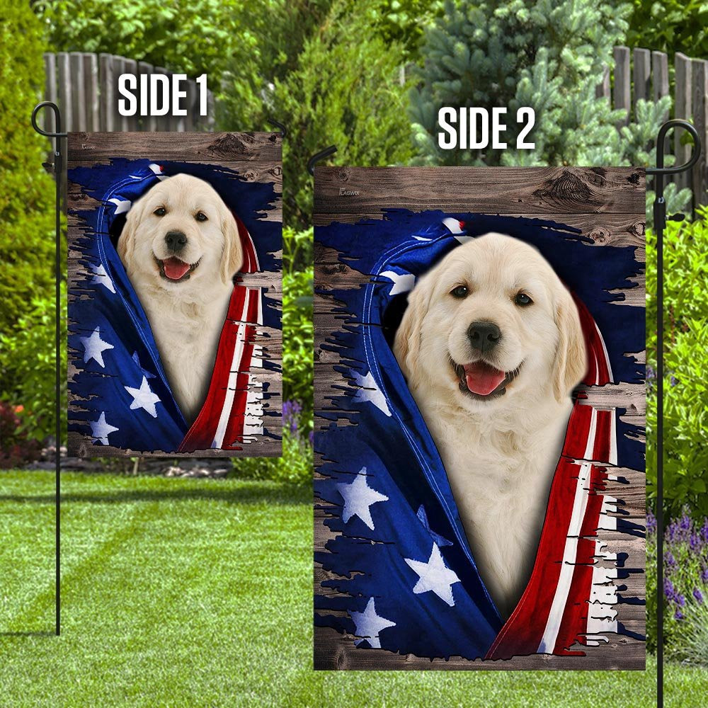 Dog Garden Flags, Golden Retriever American Flag, Dog Flags For House, Dog Owner Gift