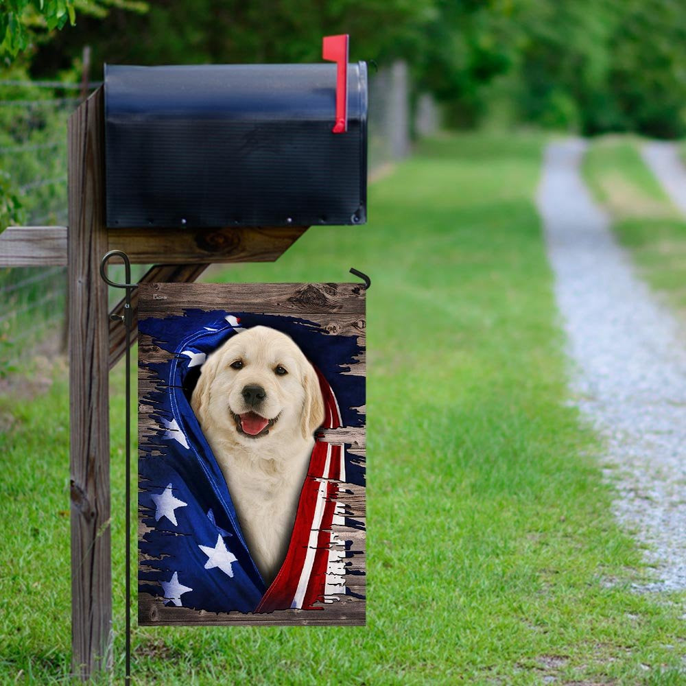 Dog Garden Flags, Golden Retriever American Flag, Dog Flags For House, Dog Owner Gift