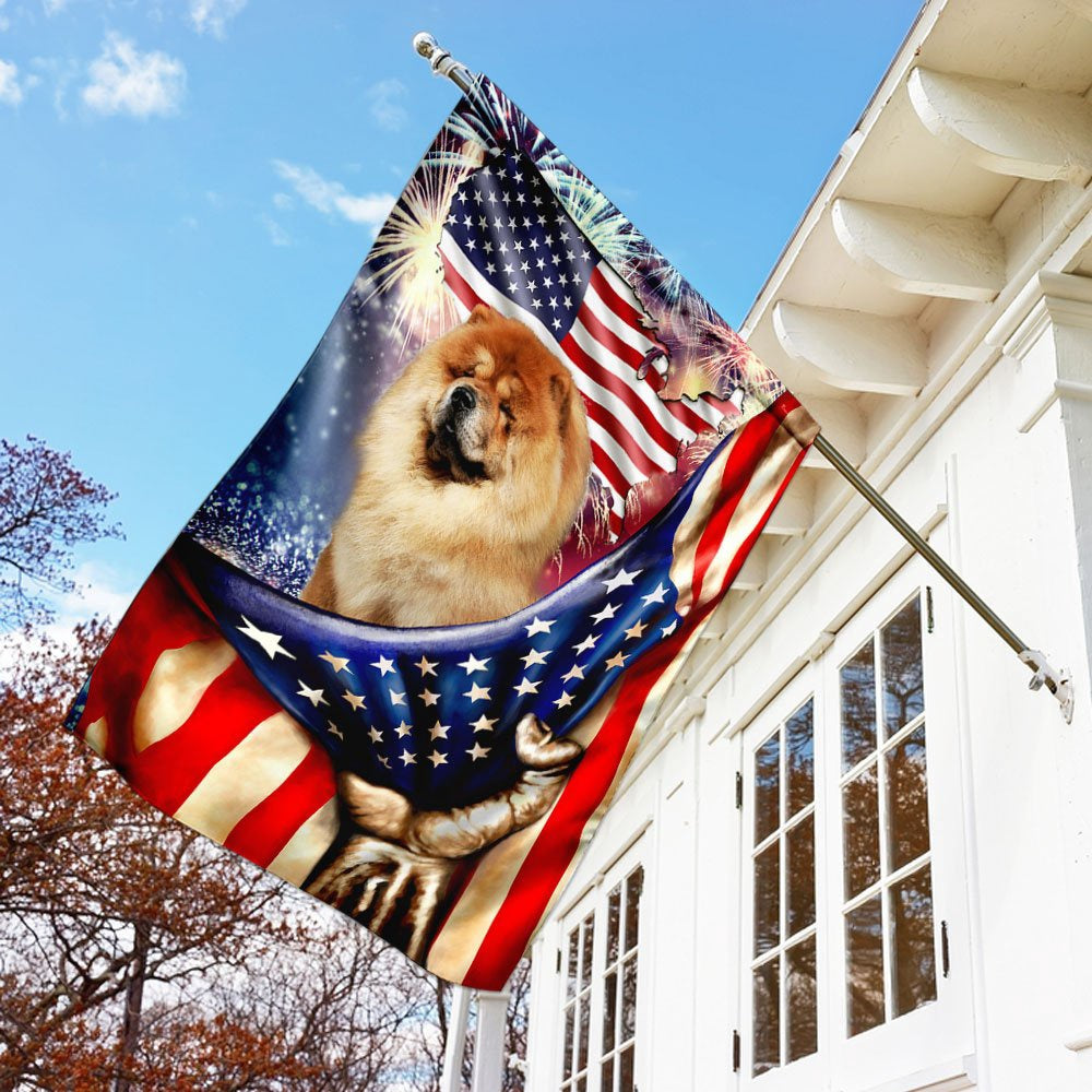 Dog Garden Flags, Happy Independence Day Chow Chow Flag, Dog Flags For House, Dog Owner Gift