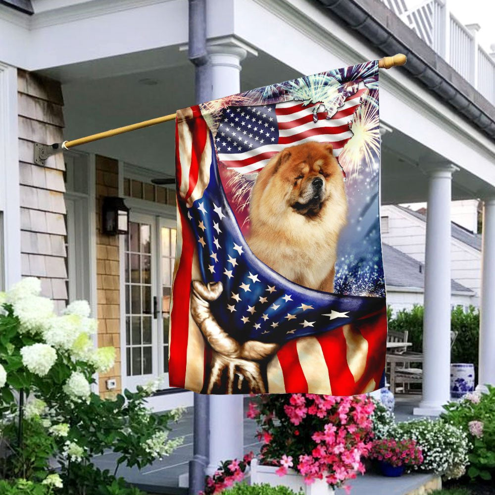 Dog Garden Flags, Happy Independence Day Chow Chow Flag, Dog Flags For House, Dog Owner Gift