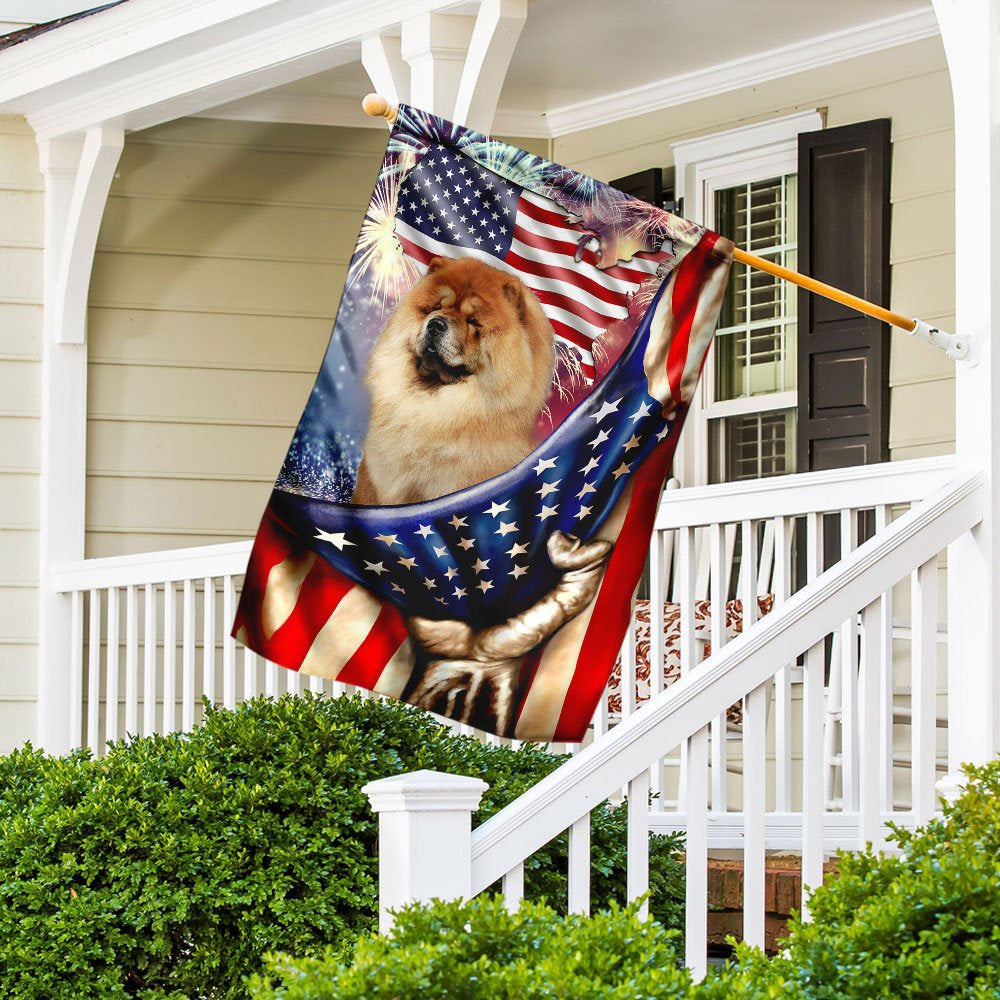 Dog Garden Flags, Happy Independence Day Chow Chow Flag, Dog Flags For House, Dog Owner Gift